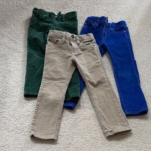 Lot of 3 pairs Crewcuts Kids corduroy EVERYDAY STRETCH size 4